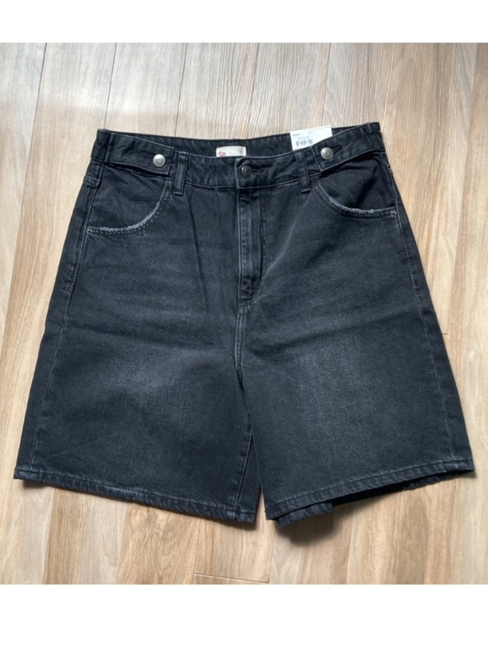 SO short high rise black denim jean short 8 in inseam cotton 13 jr